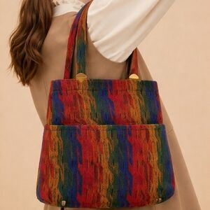 Rainbow Fabric Woven Bag
